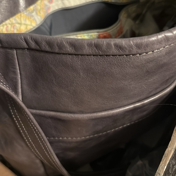 Elegant gray  rough and tumble Leather Shoulder Bag Hartley in concord - Picture 11 of 11